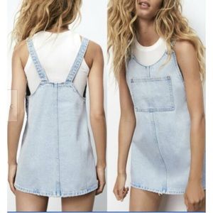 Zara denim pinafore dress